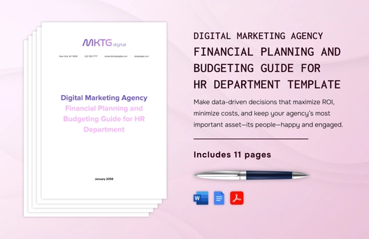 Digital Marketing Agency Financial Planning and Budgeting Guide for HR Department Template Digital Marketing Agency Financial Planning and Budgeting Guide for HR Department Template