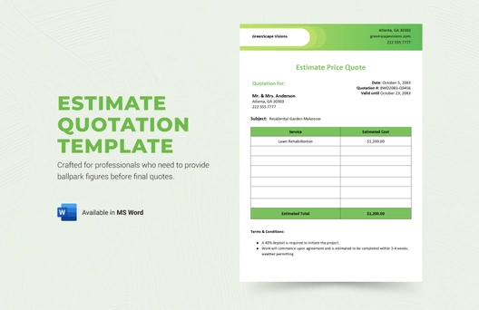 Estimate Quotation Template