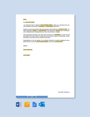 Job Promotion Offer Letter