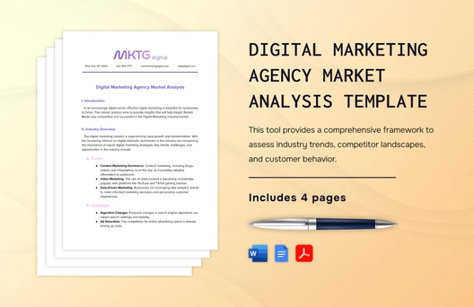 Digital Marketing Agency Market Analysis Template