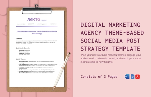 Digital Marketing Agency Theme-Based Social Media Post Strategy Template