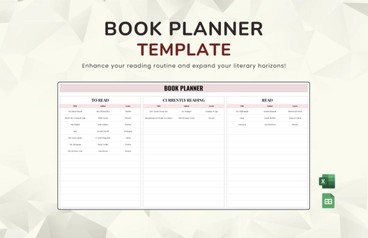 Book Planner Template