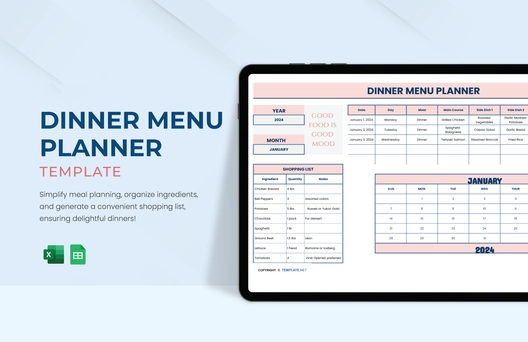 Dinner Planner Template