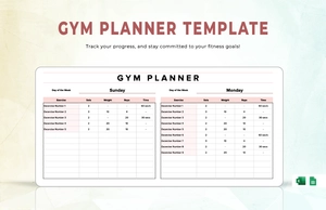 Gym Planner Template