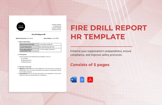 Fire Drill Report HR Template