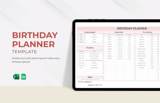 Birthday Planner Template