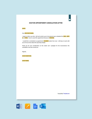 Doctor Appointment Cancellation Letter