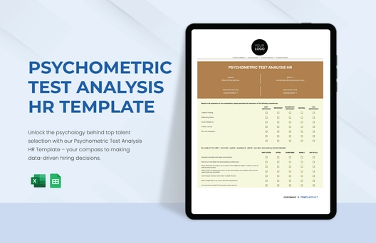 Psychometric Test Analysis HR Template