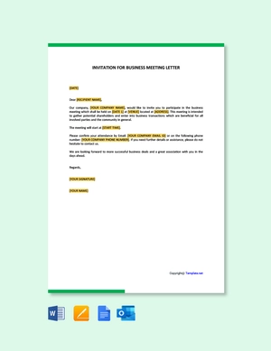Invitation For Business Meeting Letter Invitation For Business Meeting Letter