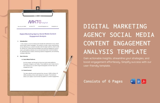 Digital Marketing Agency Social Media Content Engagement Analysis Template