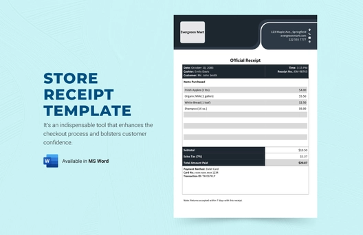 Store Receipt Template