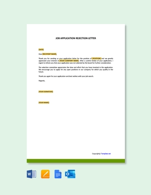 Job Applicant Rejection Letter