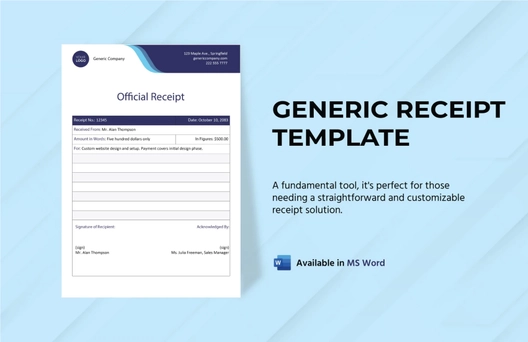 Generic Receipt Template