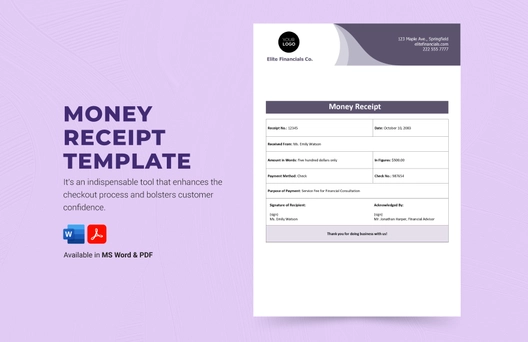 Money Receipt Template