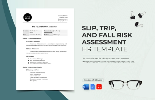 Slip, Trip, and Fall Risk Assessment HR Template