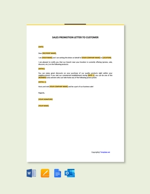 Sales Promotion Letter to Customer