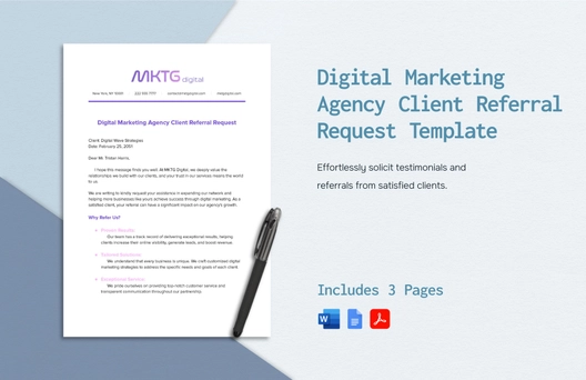 Digital Marketing Agency Client Referral Request Template