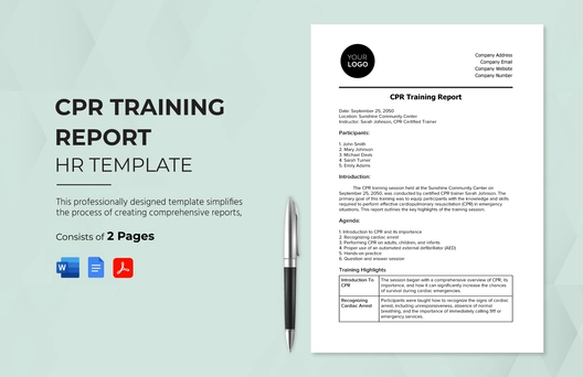 CPR Training Report HR Template