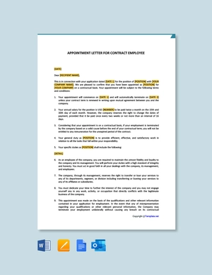 Appointment Letter for Contract Employee