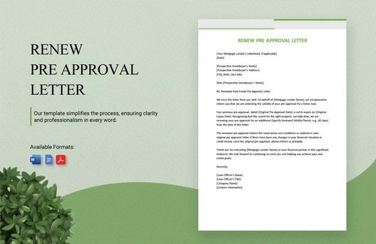 Renew Pre Approval Letter