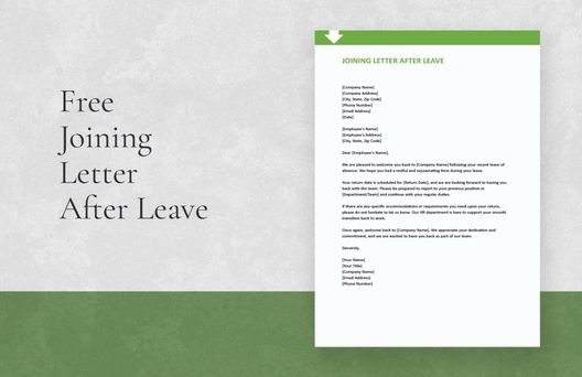Joining Letter After Leave