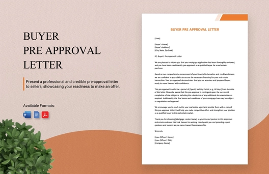 Buyer Pre Approval Letter