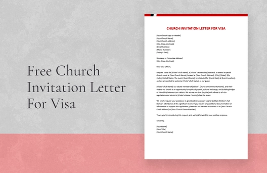 Church Invitation Letter For Visa Church Invitation Letter For Visa