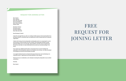 Request For Joining Letter