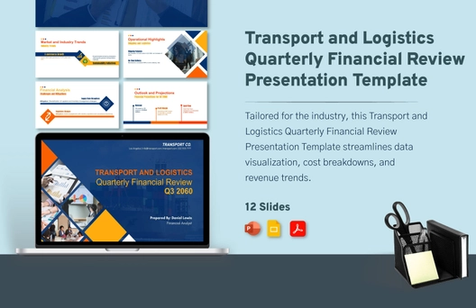 Transport and Logistics Quarterly Financial Review Presentation Template