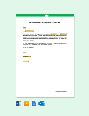 Internal Job Applicant Rejection Letter