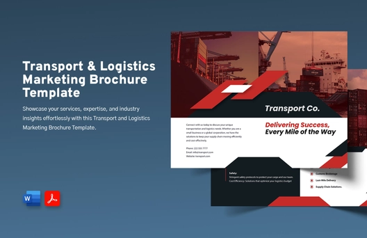 Transport and Logistics Marketing Brochure Template