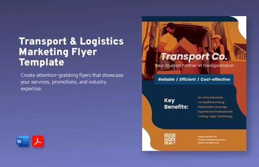 Transport and Logistics Marketing Flyer Template