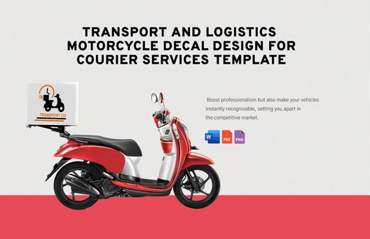 Transport and Logistics Motorcycle Decal Design for Courier Services Template
