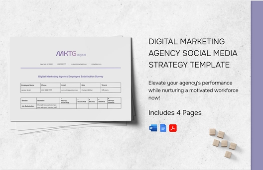 Digital Marketing Agency Employee Satisfaction Survey HR Template