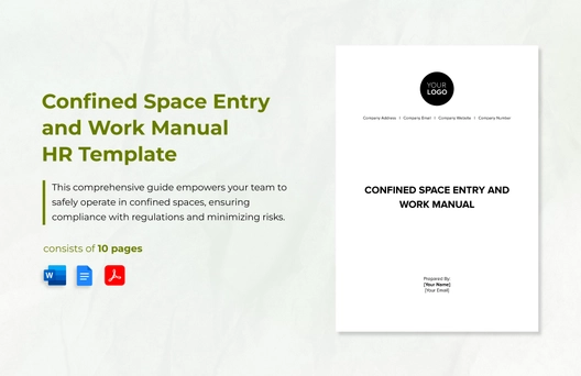 Confined Space Entry and Work Manual HR Template