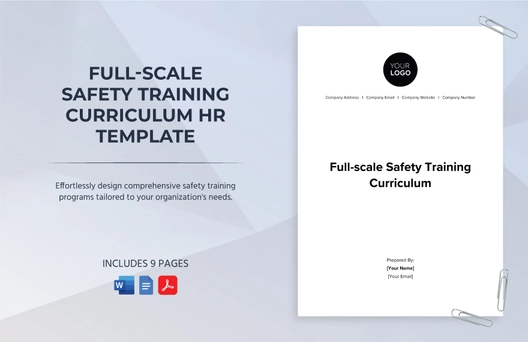Full-scale Safety Training Curriculum HR Template