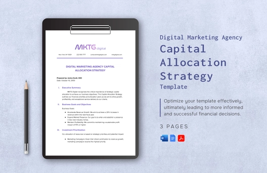 Digital Marketing Agency Capital Allocation Strategy Template