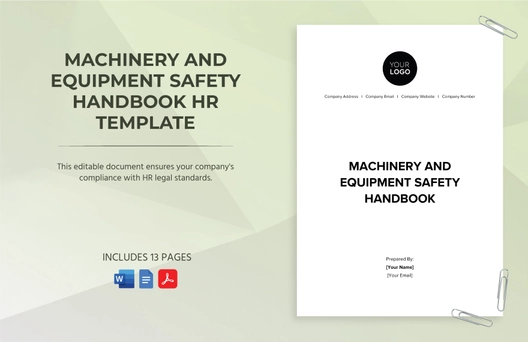 Machinery and Equipment Safety Handbook HR Template