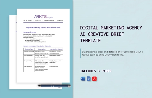 Digital Marketing Agency Ad Creative Brief Template