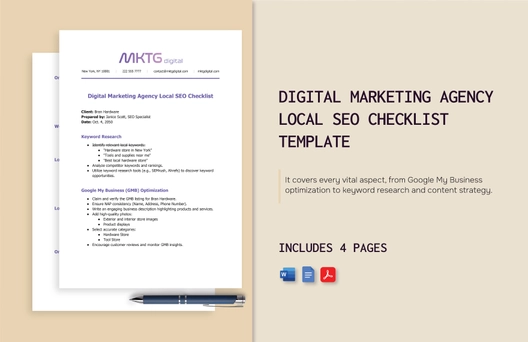 Digital Marketing Agency Local SEO Checklist Template