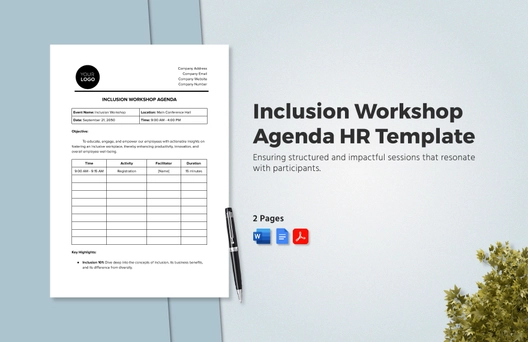 Inclusion Workshop Agenda HR Template Inclusion Workshop Agenda HR Template