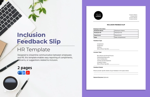 Inclusion Feedback Slip HR Template