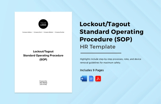 Lockout/Tagout Standard Operating Procedure (SOP) HR Template