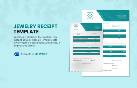 Jewelry Receipt Template