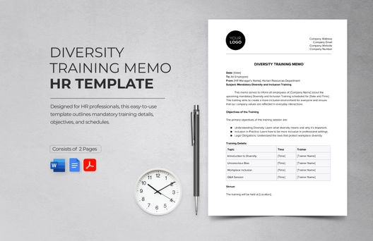Diversity Training Memo HR Template