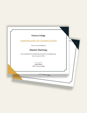 Civil Diploma Certificate Template