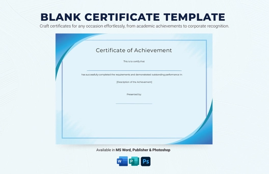 Blank Certificate Template