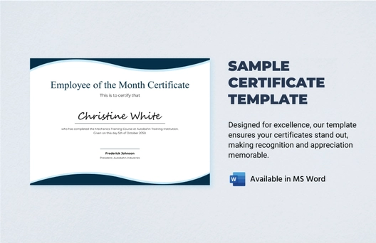 Sample Certificate Template