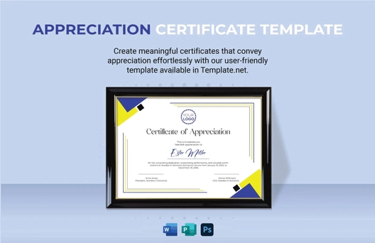 Appreciation Certificate Template