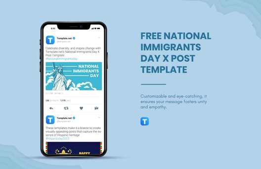 Free National Immigrants Day X Post Template to Edit Online